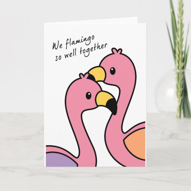 Cartão Flamingo Tão Bem Aniversário/Cartão De Amor (Frente)