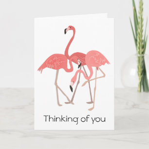Cartão Flamingo Trio Thinking of You