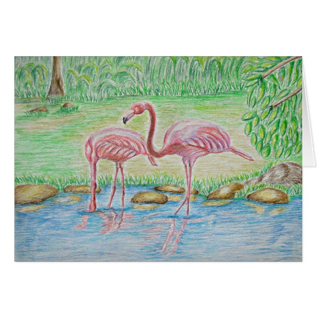 Cartão Flamingos (Frente Horizontal)