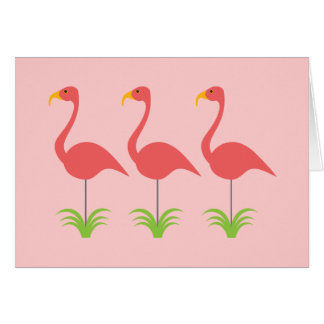 Cartão Flamingos cor-de-rosa corais retros para alguma