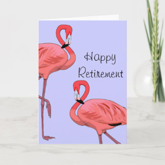 Cartão Flamingos de Aposentadoria Feliz Estilo Vintage
