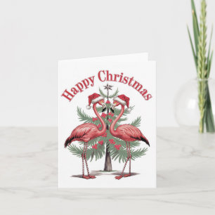 Cartão Flamingos Feliz Natal Verão