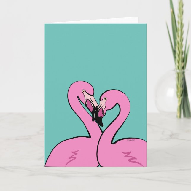Cartão Flamingos Greeting Card (Frente)