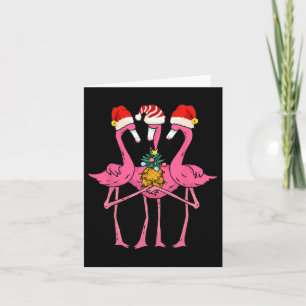 Cartão Flamingos Tropicais Fofos E Natal De Abacaxi Em