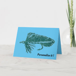 Cartão Flâmula verde de Matuka, pesca com mosca, mosca