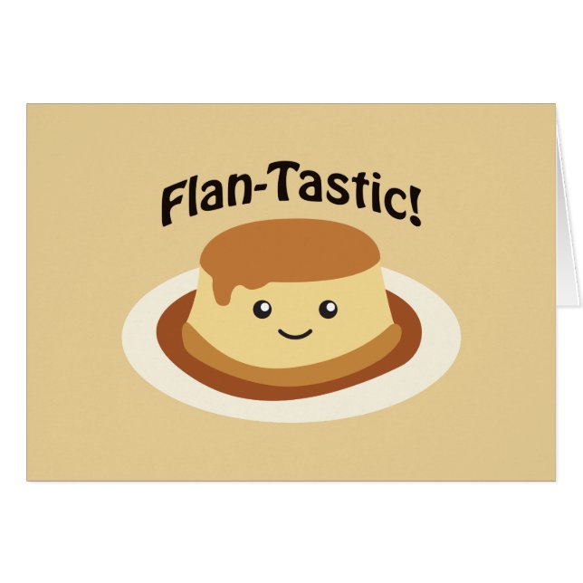 Cartão Flantastic! Cute flan (Frente horizontal)