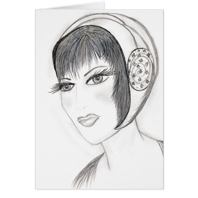 Cartão Flapper bonito (Frente)