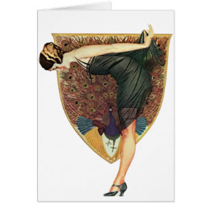 Cartão Flapper com emblema Peacock