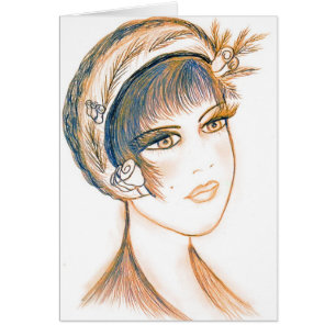 Cartão Flapper extravagante