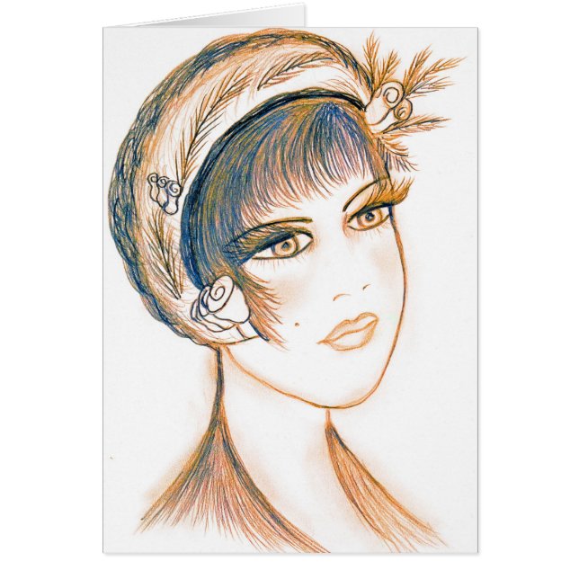 Cartão Flapper extravagante (Frente)