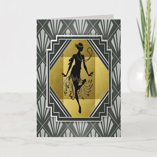 Cartão flapper girl greeting card (Frente)