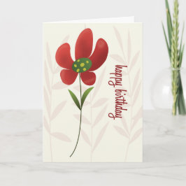 Cartão Flat Art Solo Flower Birthday Card