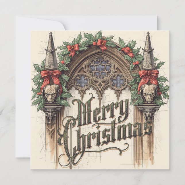 Cartão flat gothic christmas card (Frente)