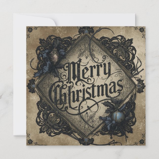 Cartão flat gothic style christmas card (Frente)