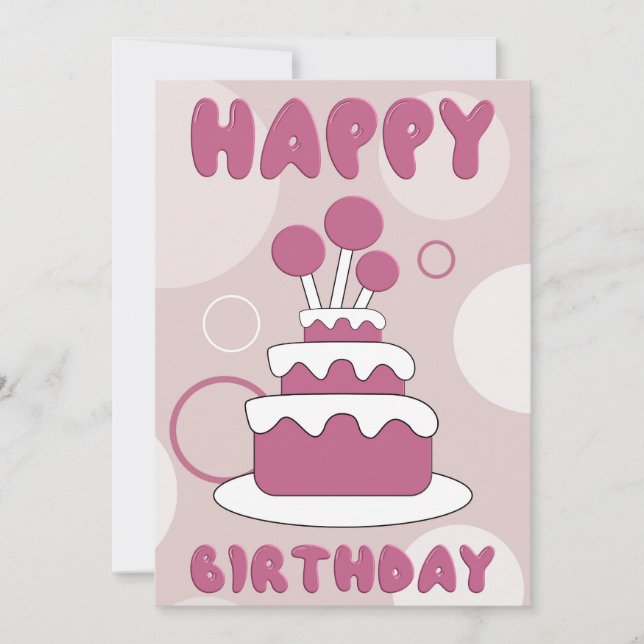 Cartão Flat Greeting Card Happy Birthday (Frente)