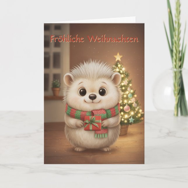 Cartão Flauschiger Igel rote Schrift Karte (Frente)