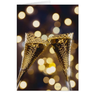 Cartão Flauta de champanhe tostada, close-up