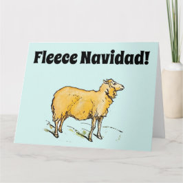 Cartão Fleece Feliz Navidad Engraçado Piada de Ovinos de 