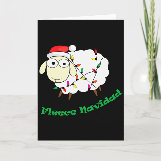Cartão Fleece Navidad - Christmas Sheep Long Sleeve  (Frente)