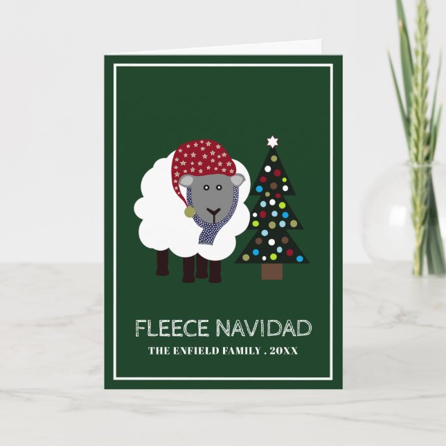 Cartão Fleece Navidad, Feliz Natal Espanhol (Frente)