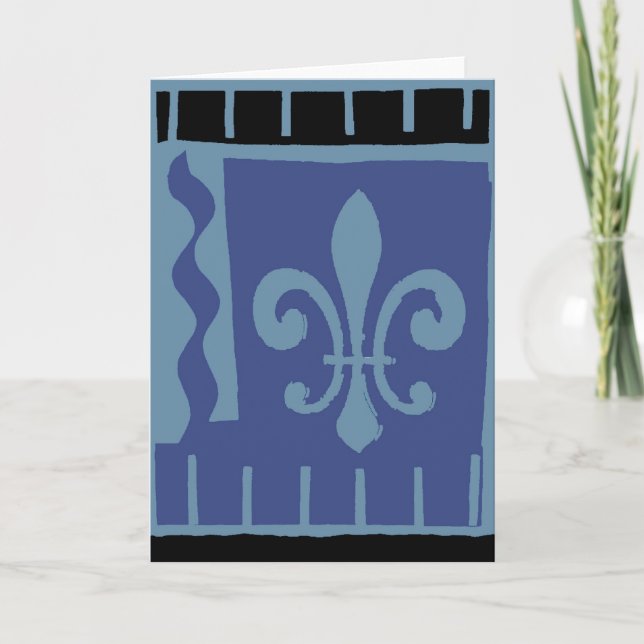 Cartão Fleur De Lis Blue Matisse (Frente)