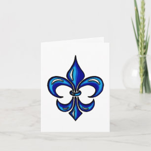 Cartão Fleur de Lis em Azul