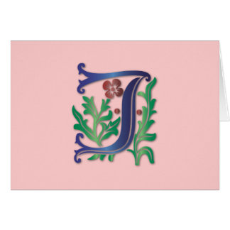 Cartão Fleur-de-lis J Monograma