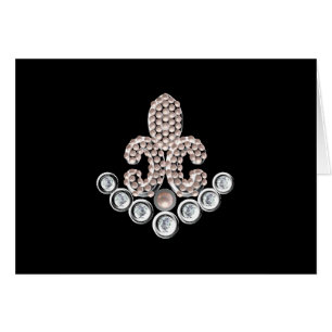 Cartão Fleur De Lis-jeweled
