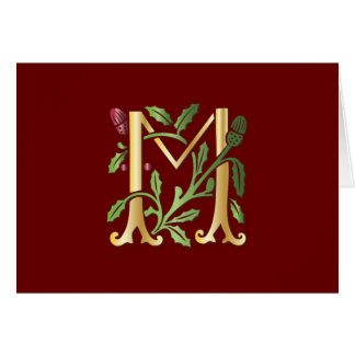 Cartão Fleur-de-lis M Monograma