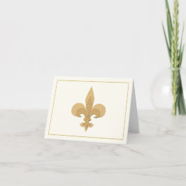 Cartão Fleur-de-Lis on Light Cream Color Note Card