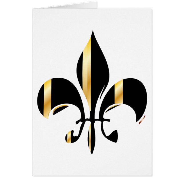 Cartão Fleur de Lis, preto e Dourado (Frente)