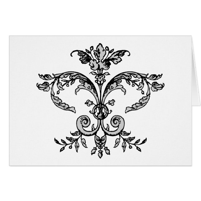 Cartão Fleurish extravagante BW (Frente Horizontal)