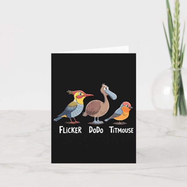 Cartão Flicker Dodo Titmouse Engraçado (Frente)