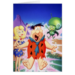 Cartão Flintstone de Fred sob um período