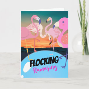 Cartão Flock Flamingos Muito Engraçado Obrigado Flamingos