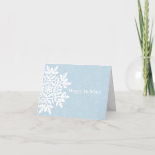 Cartão Floco de Neve Branco Elegante (Azul Gelo)