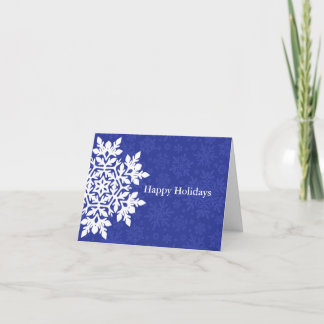 Cartão Floco de neve branco elegante (meia-noite)