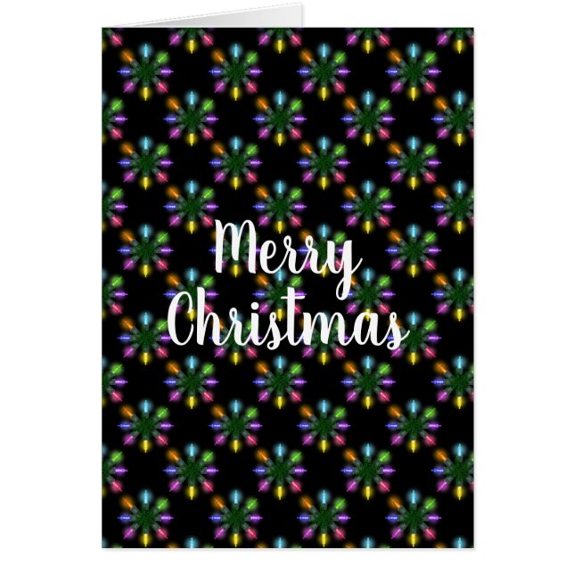 Cartão Floco de neve das luzes de Natal (Frente)