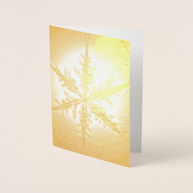 Cartão Floco de Neve Gold Foil Fern (Frente)