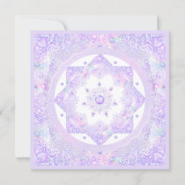 Cartão floco de neve roxo leve e coração brilhando