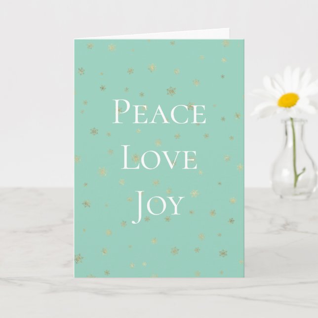 Cartão Flocos de neve Dourados do Natal Branco da Casa Br (Planta pequena)