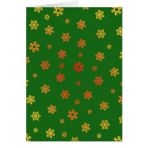 Cartão Flocos de neve (Vermelho e Dourado) [Padrão de Nat