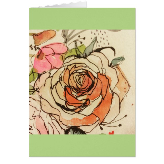 Cartão Flor 3 da Aquarela (Frente)