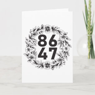 Cartão Flor 86 47 Anti-trump Vintage Floral 8647