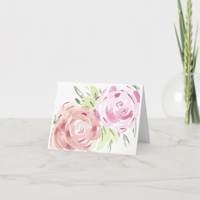 Cartão flor aquarela notecard (Frente)
