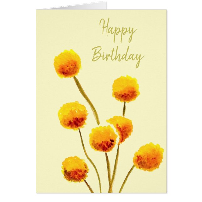 Cartão Flor australiana nativa Billy Button (Frente)