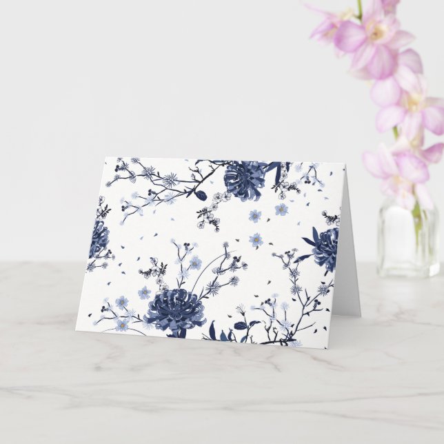 Cartão Flor Azul, Arte Floral, Rosa Aquarela, Pessoal (Orquídea)