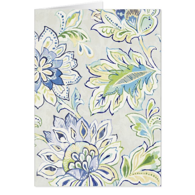 Cartão Flor azul boémia (Frente)