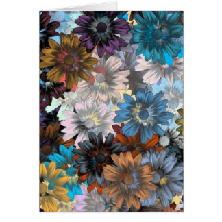 Cartão Flor azul e castanho