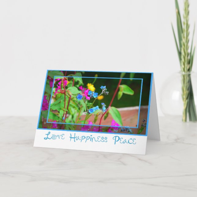 Cartão Flor Azul-Rosa (Frente)